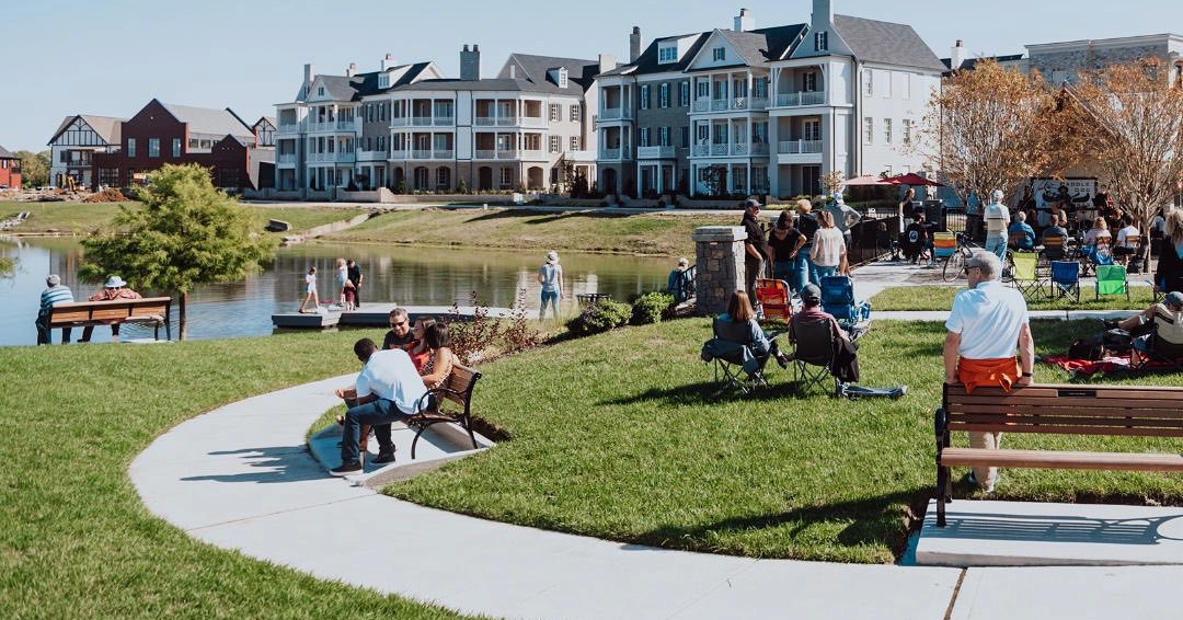 People gathered in the Westhaven neighborhood of Franklin, Tennessee.