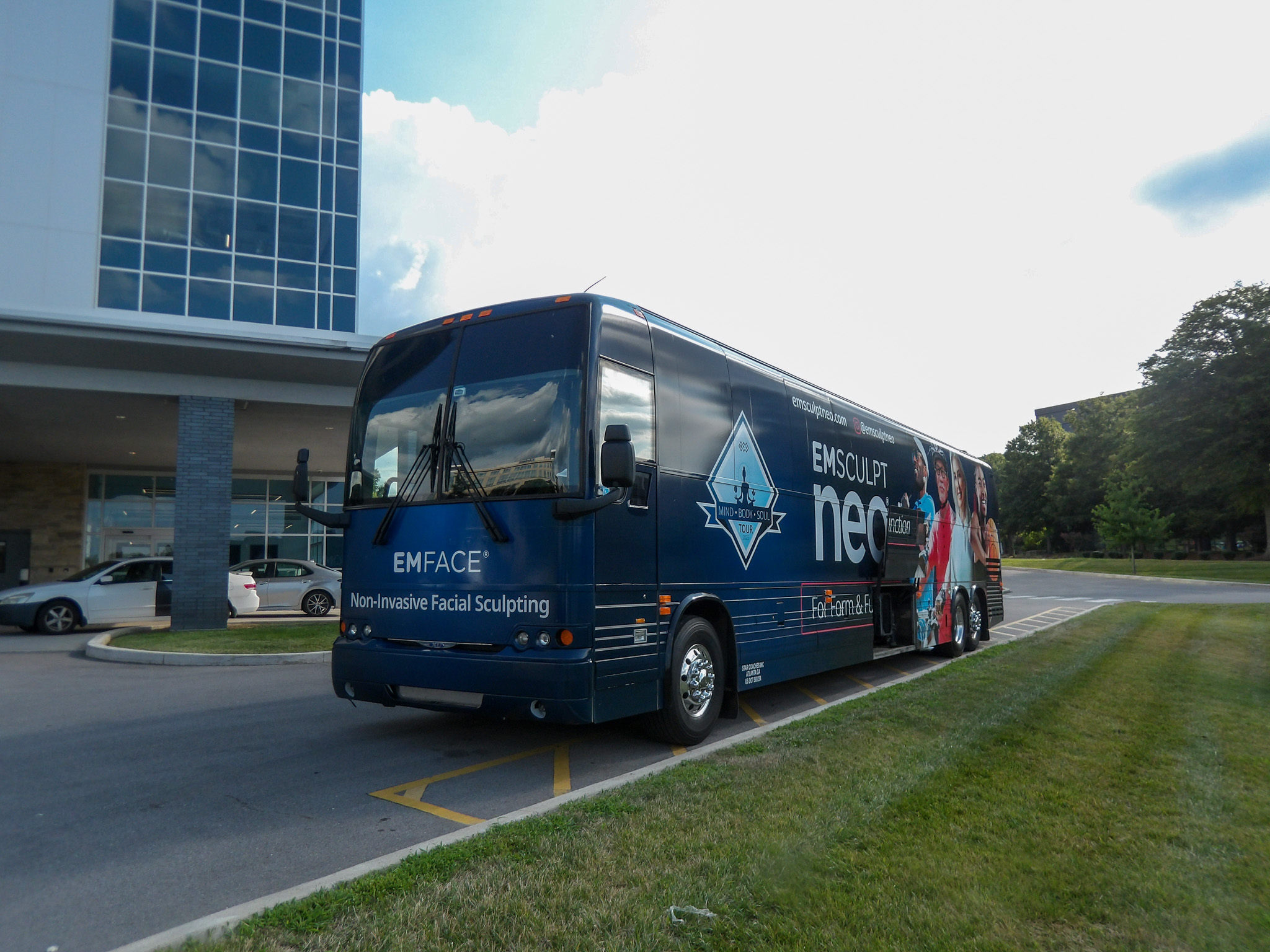 BTL bus at the re-grand opening of Belcourt Aesthetics Brentwood in Williamson County, Tennessee. 