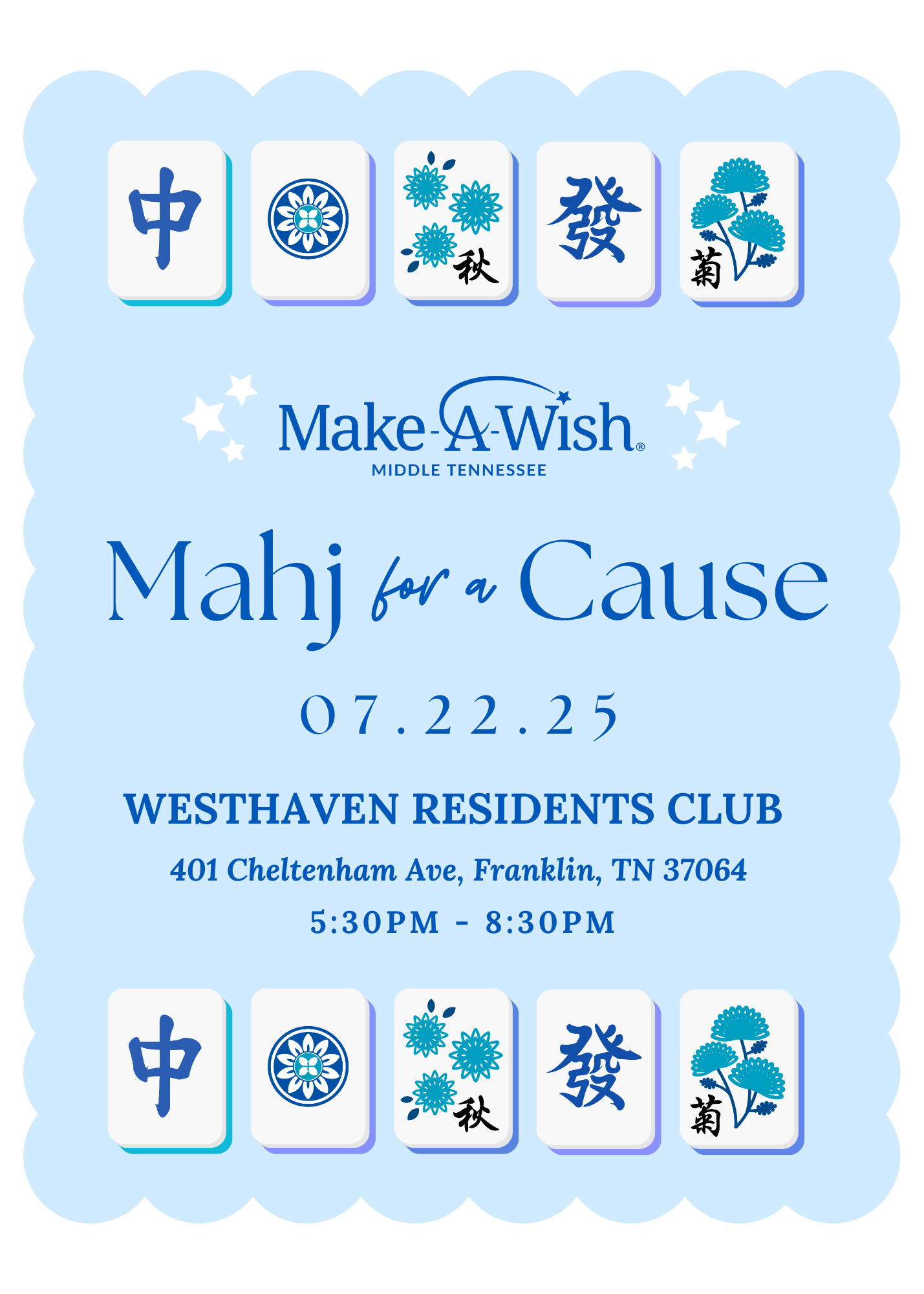 Make-A-Wish Middle Tennessee- Mahj for a Cause Franklin, TN.