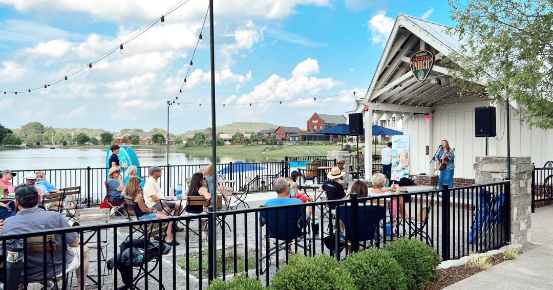 Paddle Dog in Franklin, TN Westhaven offers a waterfront dining patio, outdoor dining.