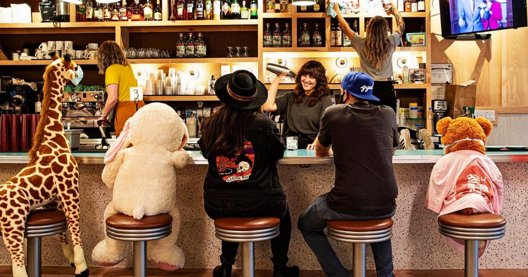 The bar at Redheaded Stranger, a taco restaurant in East Nashville, Tennessee. 