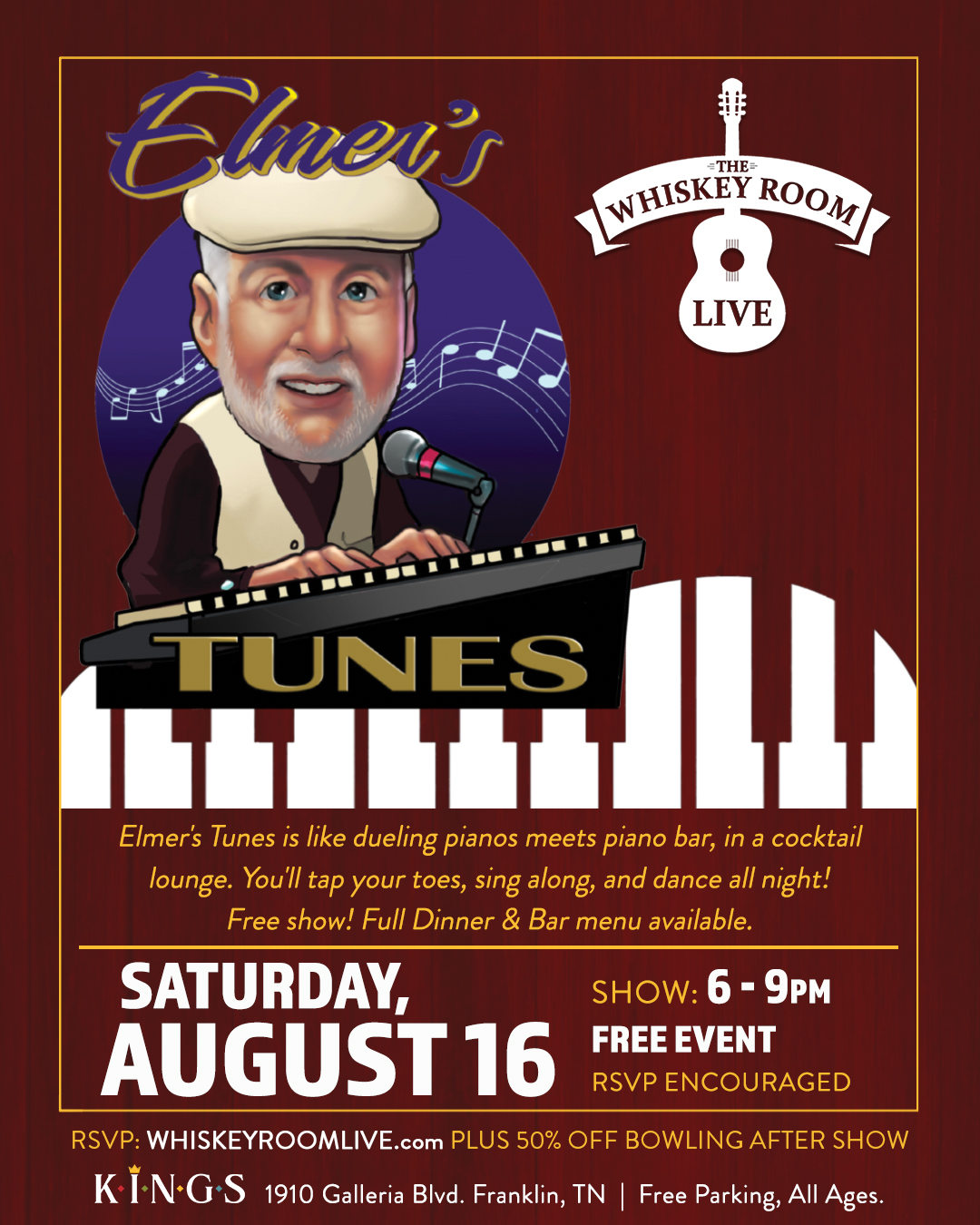 Elmer's Tunes Aults 55+ party Franklin, Tenn.