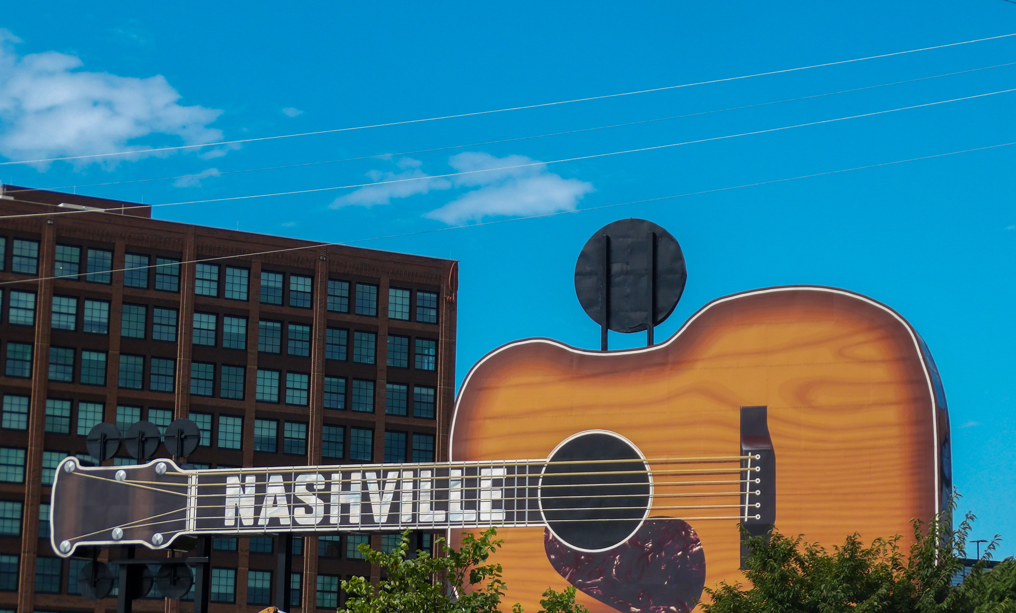 Large guitar in the Nashville Wedgewood Houston neighborhood, also called WeHo.
