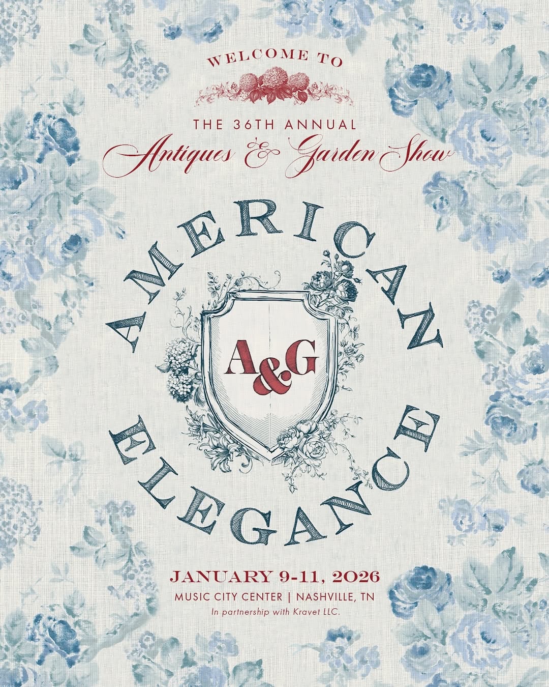 2026 Antiques & Garden Show of Nashville | “American Elegance,” Jan. 9 – 11, 2026 | Music City Center.