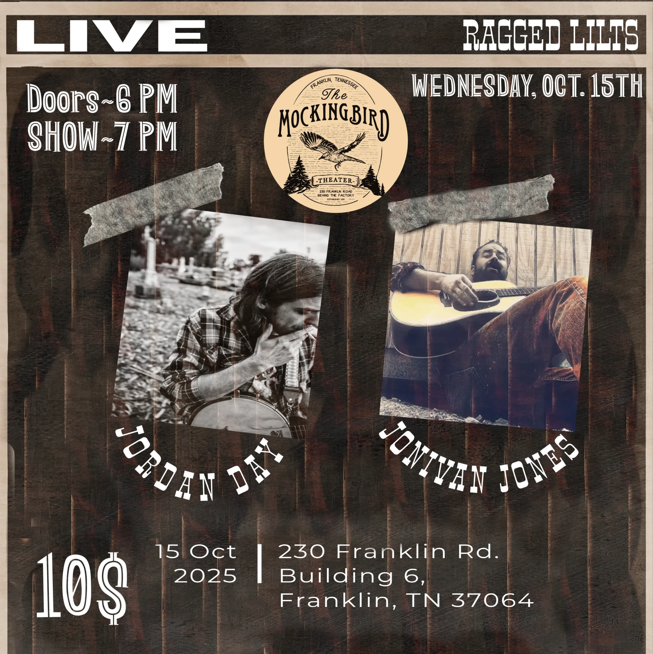 Jordan Day + Jonivan Jones Franklin TN Mockingbird Theater