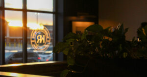 Sunset behind Karrington Rowe restaurant in Brentwood, TN.