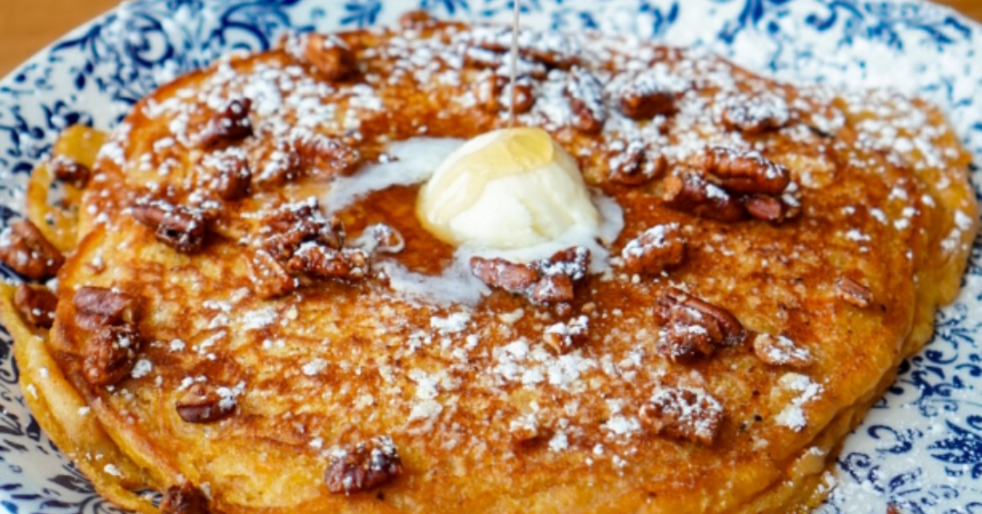 At Tupelo Honey in Franklin, Tennessee, the sweet potato pancakes are famously good.