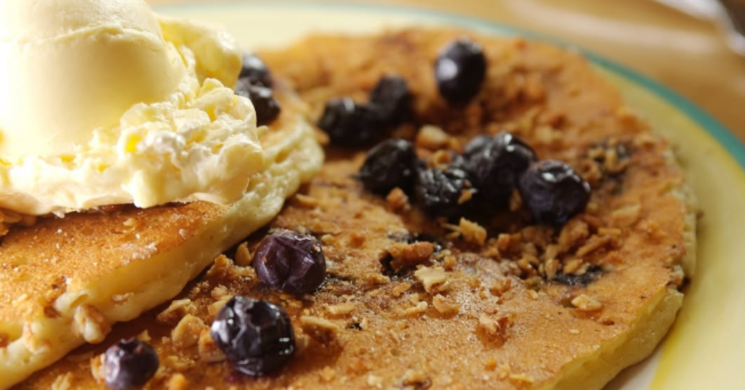 Specialty pancakes at J. Christopher's in Franklin, Tennessee include their blueberry crunchcakes.